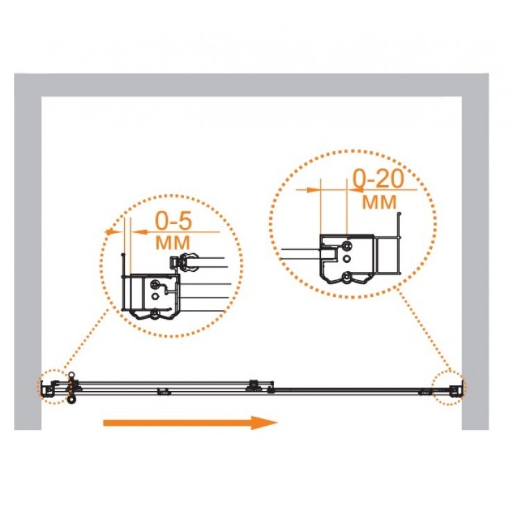 Приобрести cezares дверь душевая retro 110x195см retro-bf-1-110-pp-cr