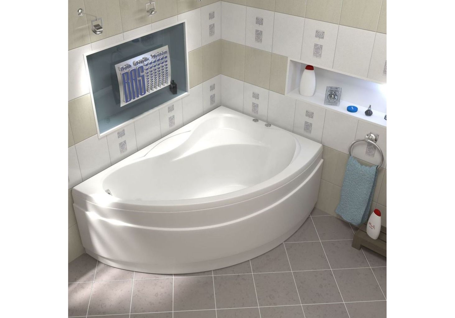 Приобрести акриловая ванна bas вектра r 150*90