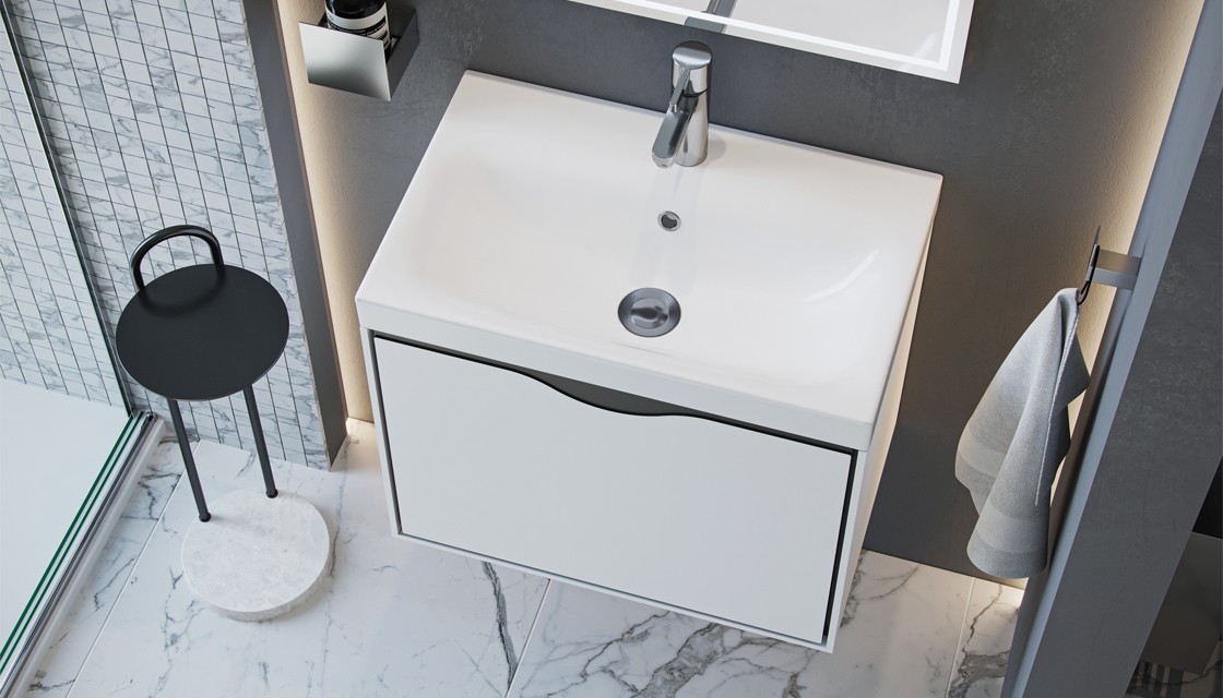 Приобрести тумба подвесная с раковиной velvex rigli 60 см белый/графит tprig.60.1y-21.631.231