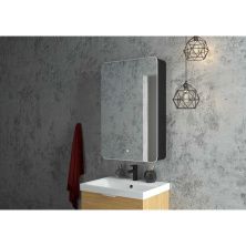 Continent Зеркало шкаф с подсветкой Eltoro Black 56х85 см, сенсорный включатель, черное