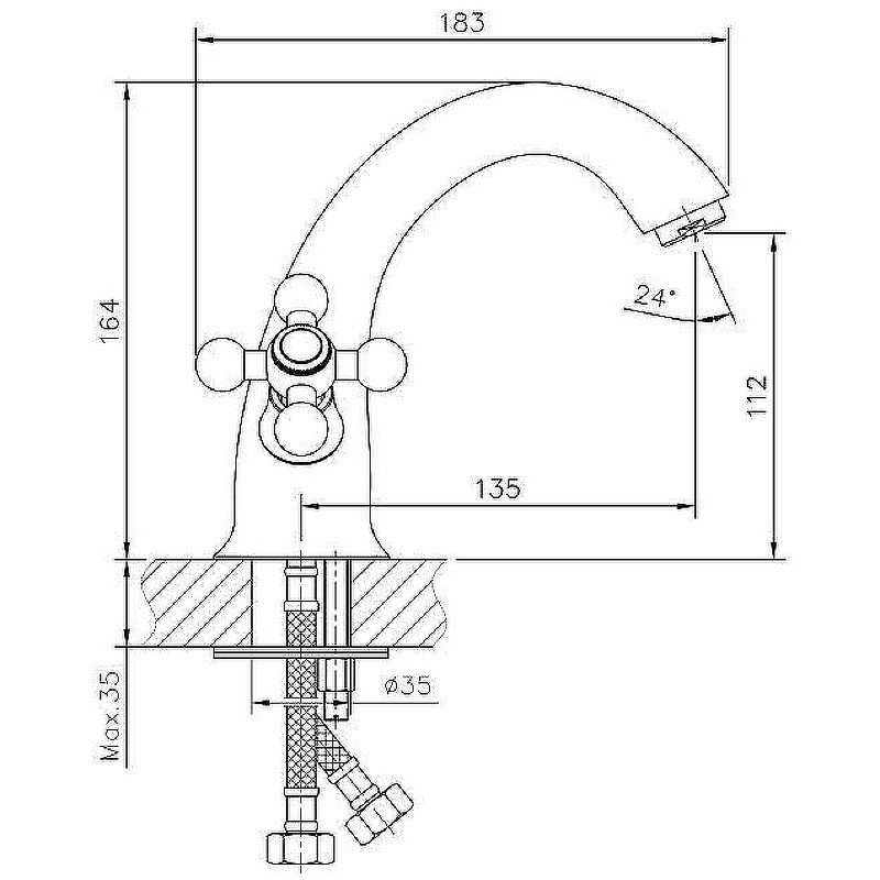 Приобрести haiba смеситель для раковины 164мм, бронза hb-1019-4