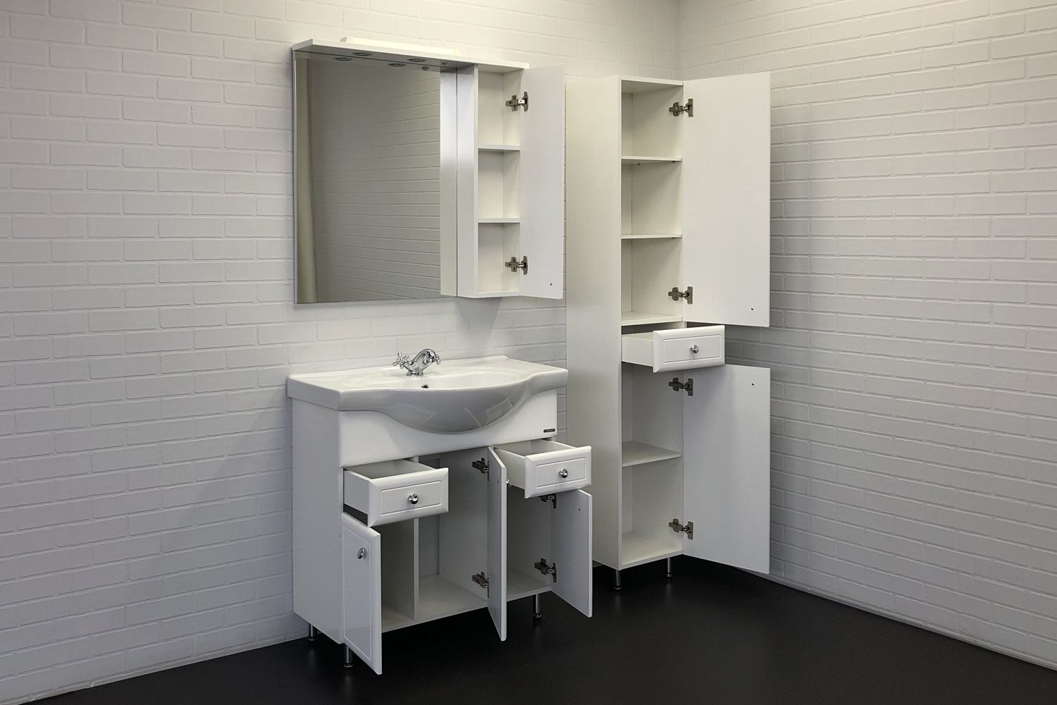 Приобрести сomforty тумба с раковиной "сочи-85" белый глянец