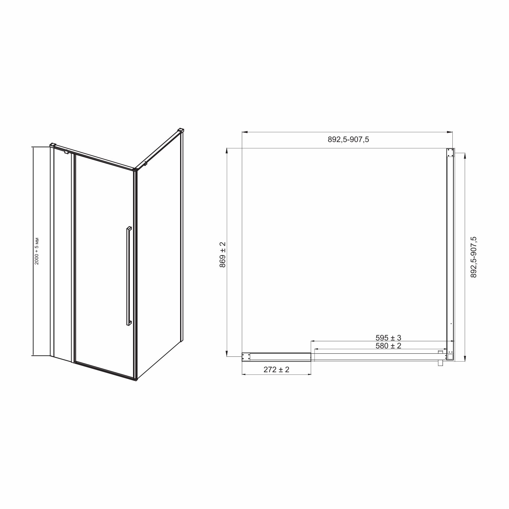 Приобрести mirsant душевое ограждение next black 90х90 см, черное ут000057529
