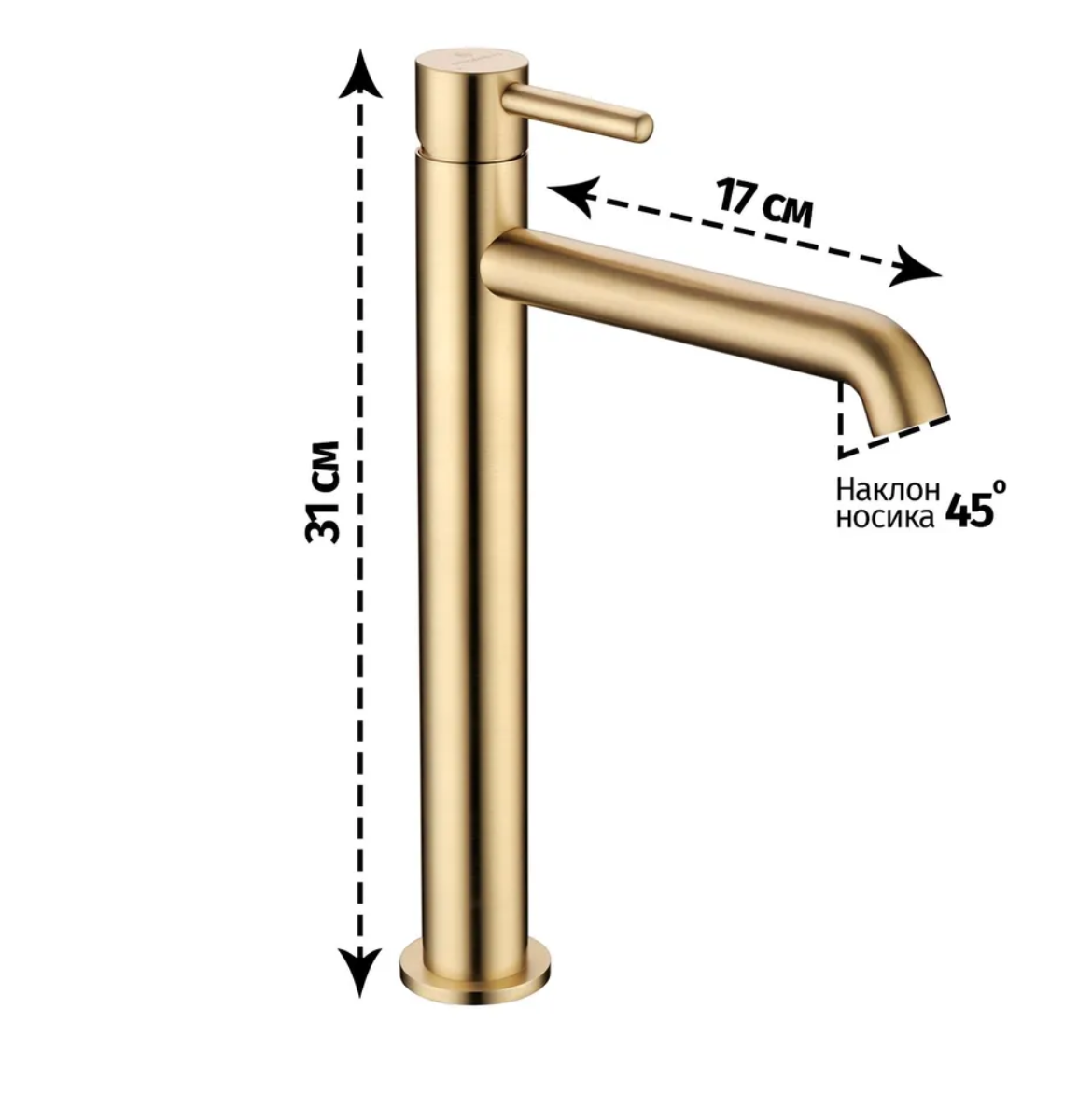 Приобрести grocenberg смеситель для раковины, высокий, матовое золото gb3029mg