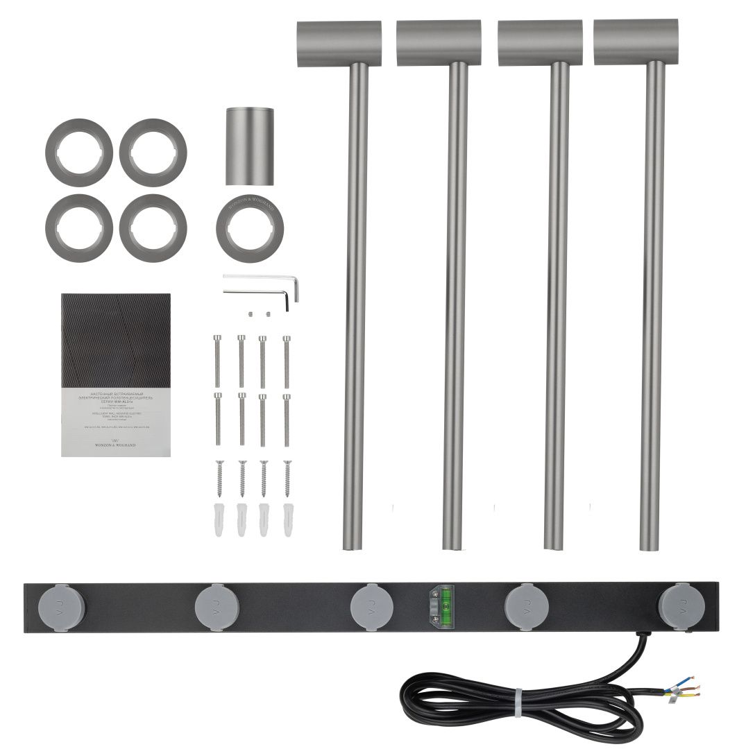 Приобрести полотенцесушитель электрический встраиваемый wonzon & woghand hamburg, брашированный никель (ww-al314-br)