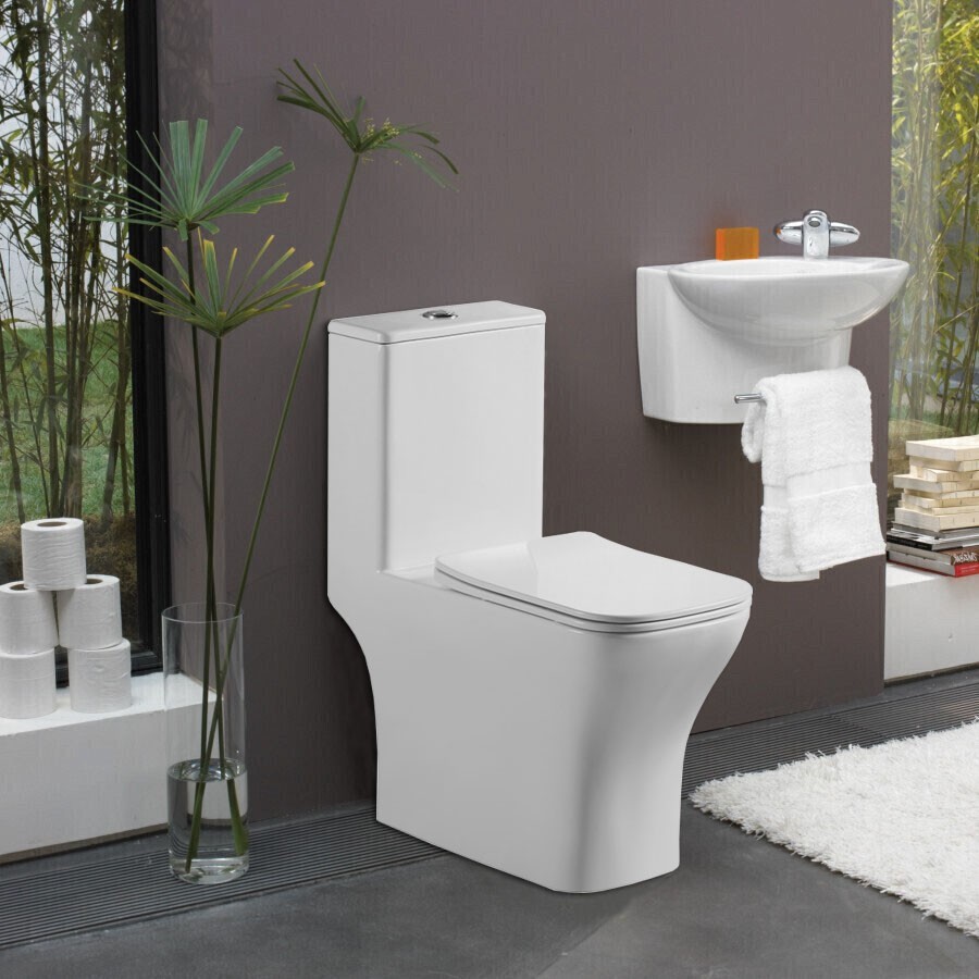 Приобрести azario унитаз моноблок lodi 665x350x750 напольный, горизонтальный слив, сиденье дюропласт микролифт az-8617