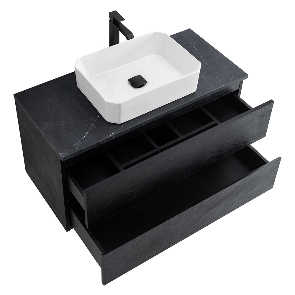 Приобрести cezares тумба со столешницей molveno 46 100 см nero, черная molveno 46-100-2c-so-nr