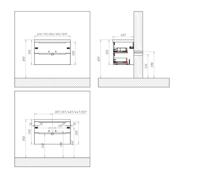 Приобрести тумба подвесная с раковиной belbagno etna-900-2c-so-rg-p 90 см, rovere grigio