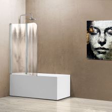 Vincea Шторка на ванну 114 см, текстурное, левостороняя, хром VSB-12114CH-L