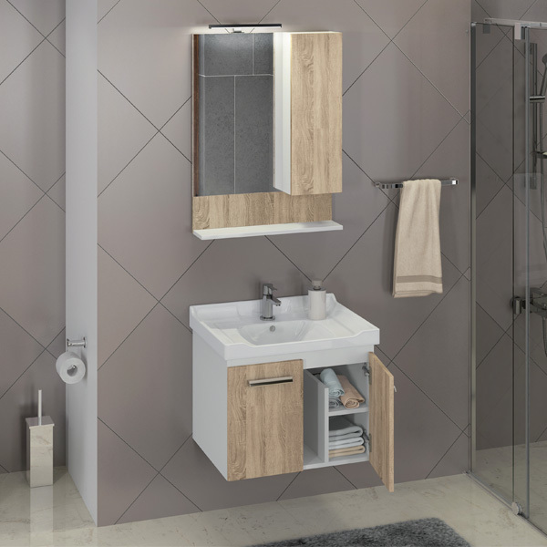 Приобрести сomforty зеркало-шкаф "рига-60" дуб сонома