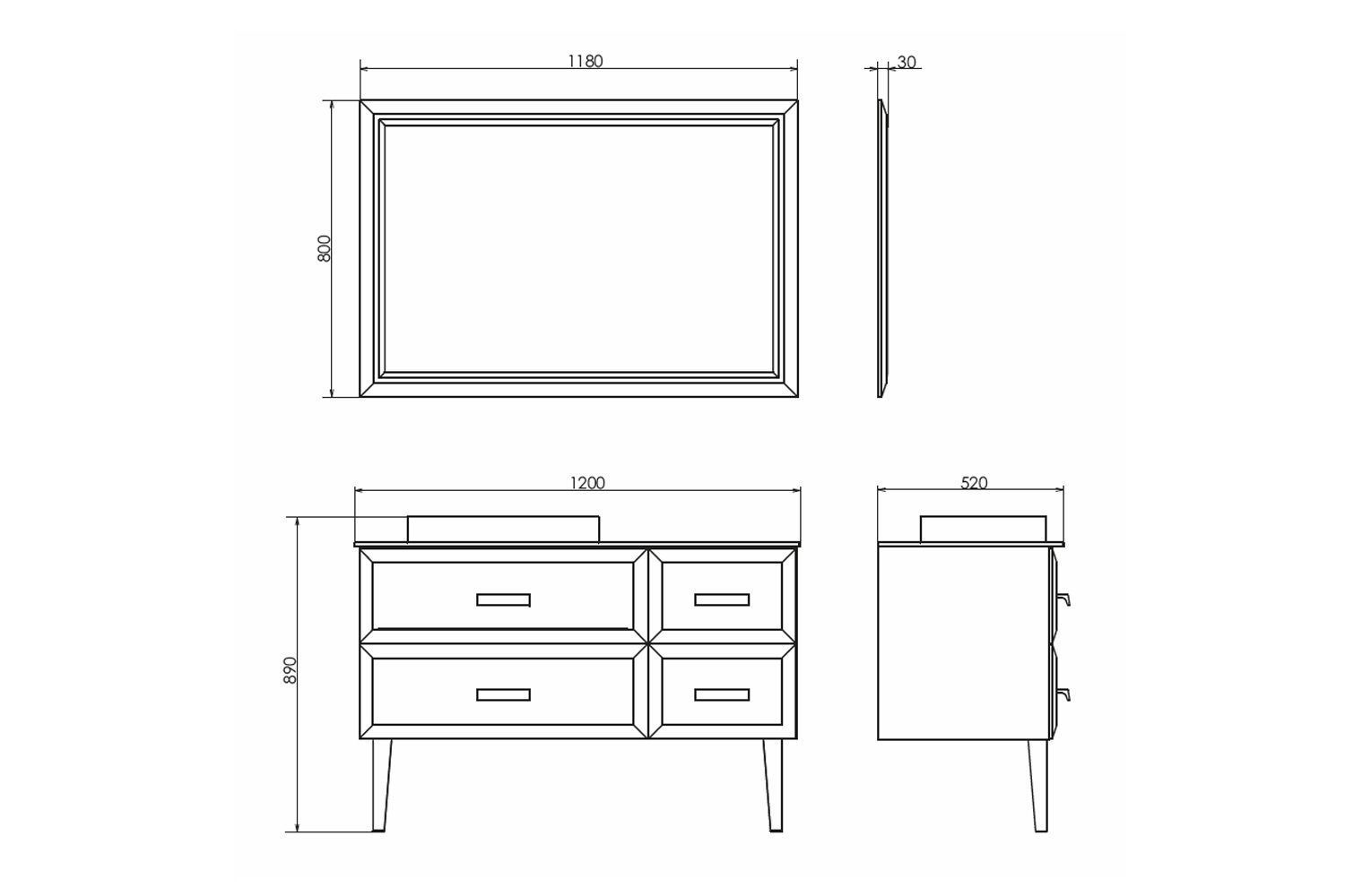 Приобрести сomforty тумба со столешницей и раковиной империя-120 белая