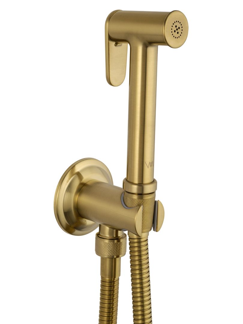 Приобрести смеситель с гигиеническим душем встраиваемый wonzon & woghand steam, брашированное золото (ww-88849008-bg)