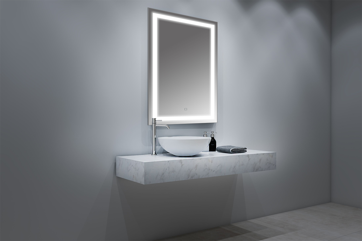 Приобрести loranto зеркало стиль 50х80 см, подсветка с сенсорным выключателем на подложке (cs00080495)