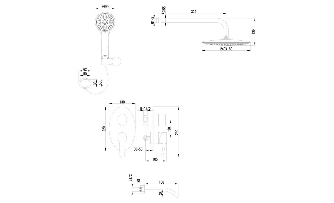 Приобрести lemark душевая система atlantiss, скрытый монтаж, хром lm3222c