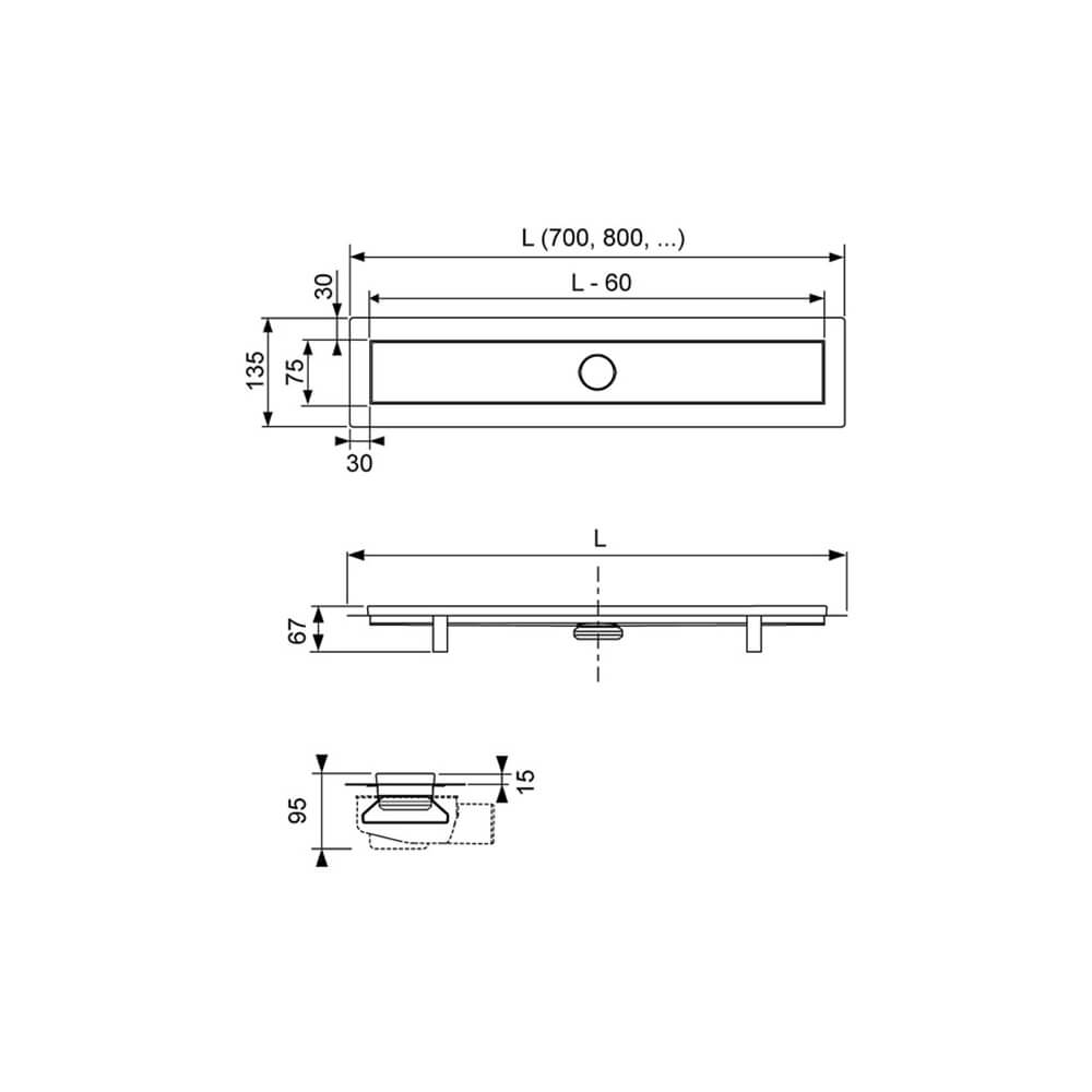 Приобрести tece душевой трап linus 90 см, 2 в 1 решетка swing, kl9003