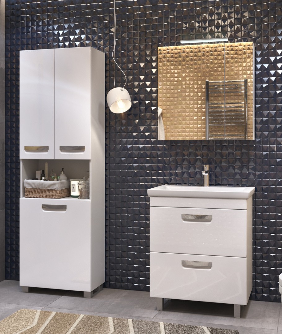 Приобрести vigo тумба с раковиной plaza 60см, 2 ящика, напольная, белая tn.pla.fos.60.2y