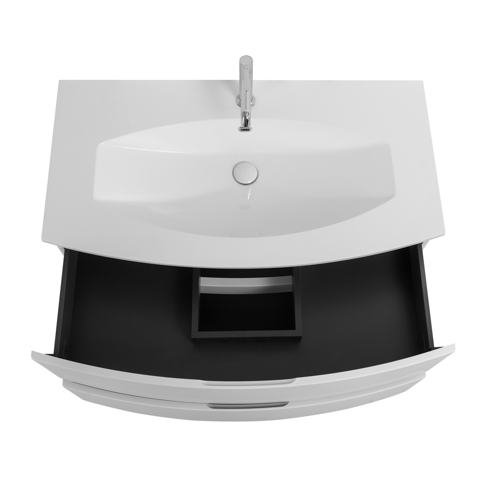 Приобрести cezares тумба подвесная с раковиной elettra 100 см bianco opaco, литьевой мрамор, белый 55525