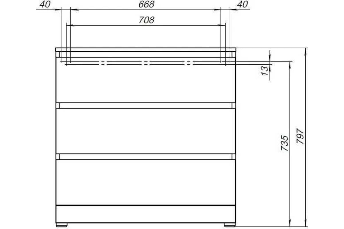 Приобрести aquanet комод сканди 80x48 см, дуб крафт (3 ящика)