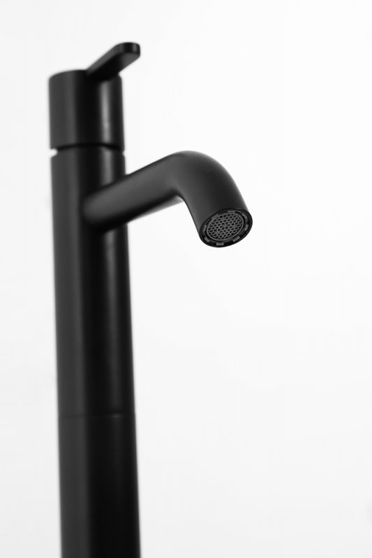 Приобрести cezares смеситель для раковины leaf, высокий с донным клапаном, черный матовый leaf-lc2-nop