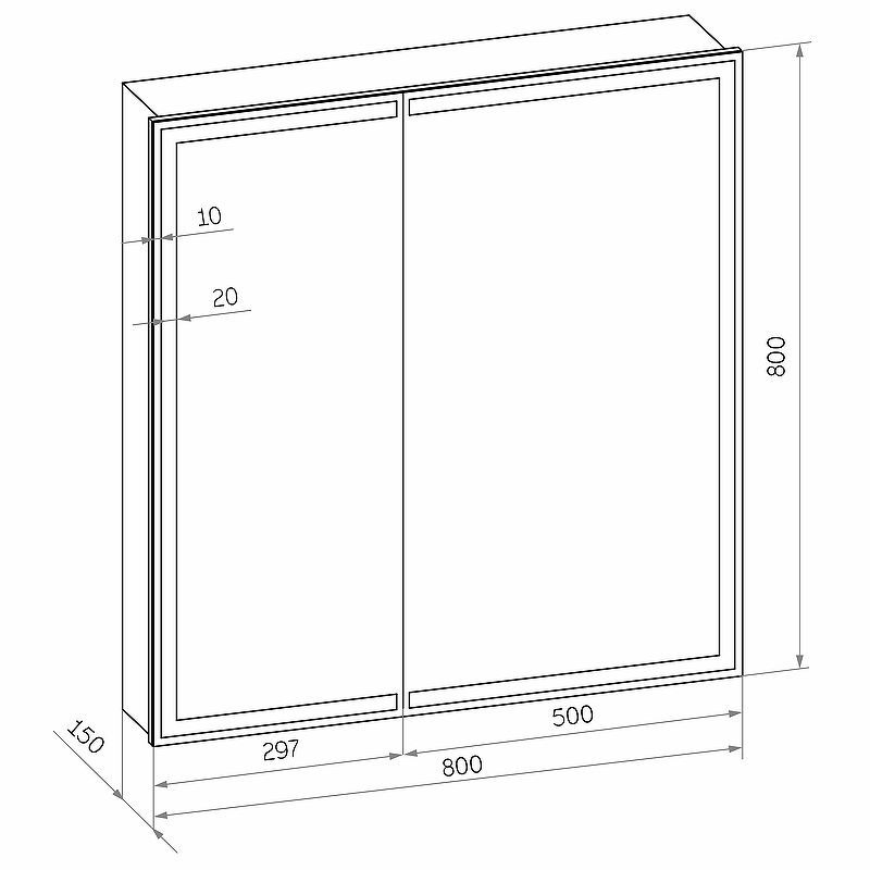 Приобрести continent зеркало шкаф с подсветкой allure 80х80 см, бесконтактный включатель, белое