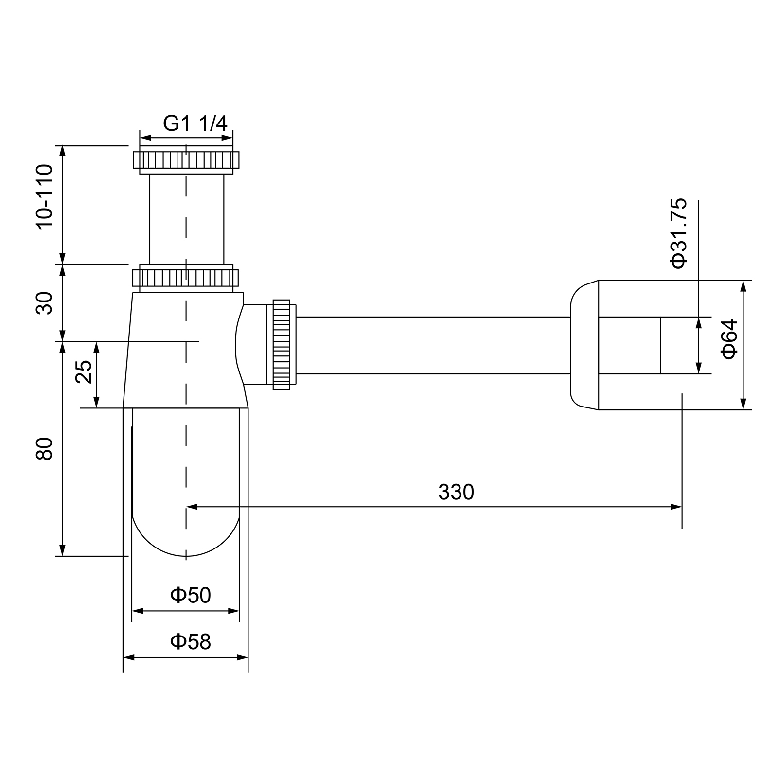Приобрести сифон для раковины timo 960/03l черный