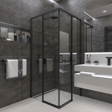 Veconi Душевое ограждение Rovigo 100х100 см, черное, прозрачное RV47B-100-01-C4