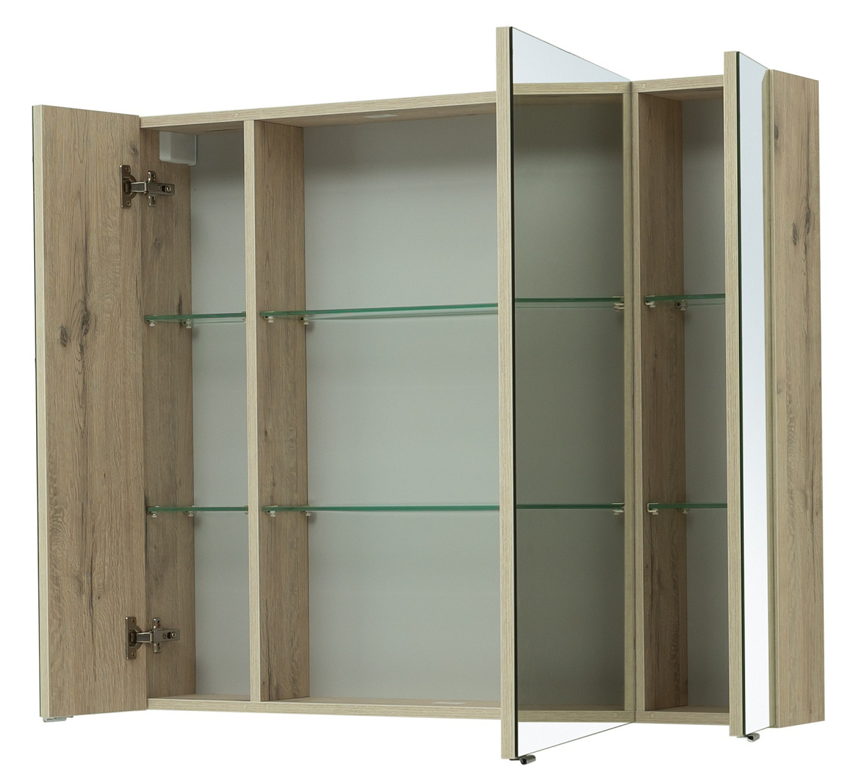 Приобрести aquanet зеркальный шкаф алвита new 100 см, дуб веллингтон белый