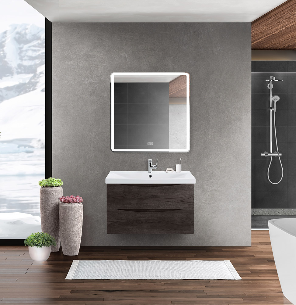 Приобрести belbagno тумба с раковиной marino-cer 80 см, подвесная rovere nature grigio, белая раковина