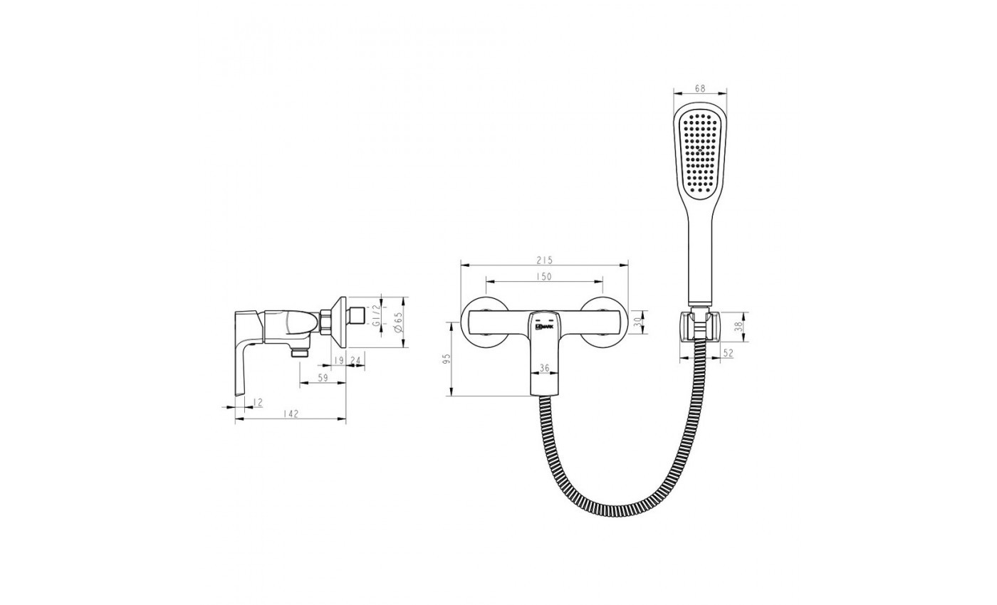 Приобрести lemark смеситель для душа ursus, черный lm7203bl