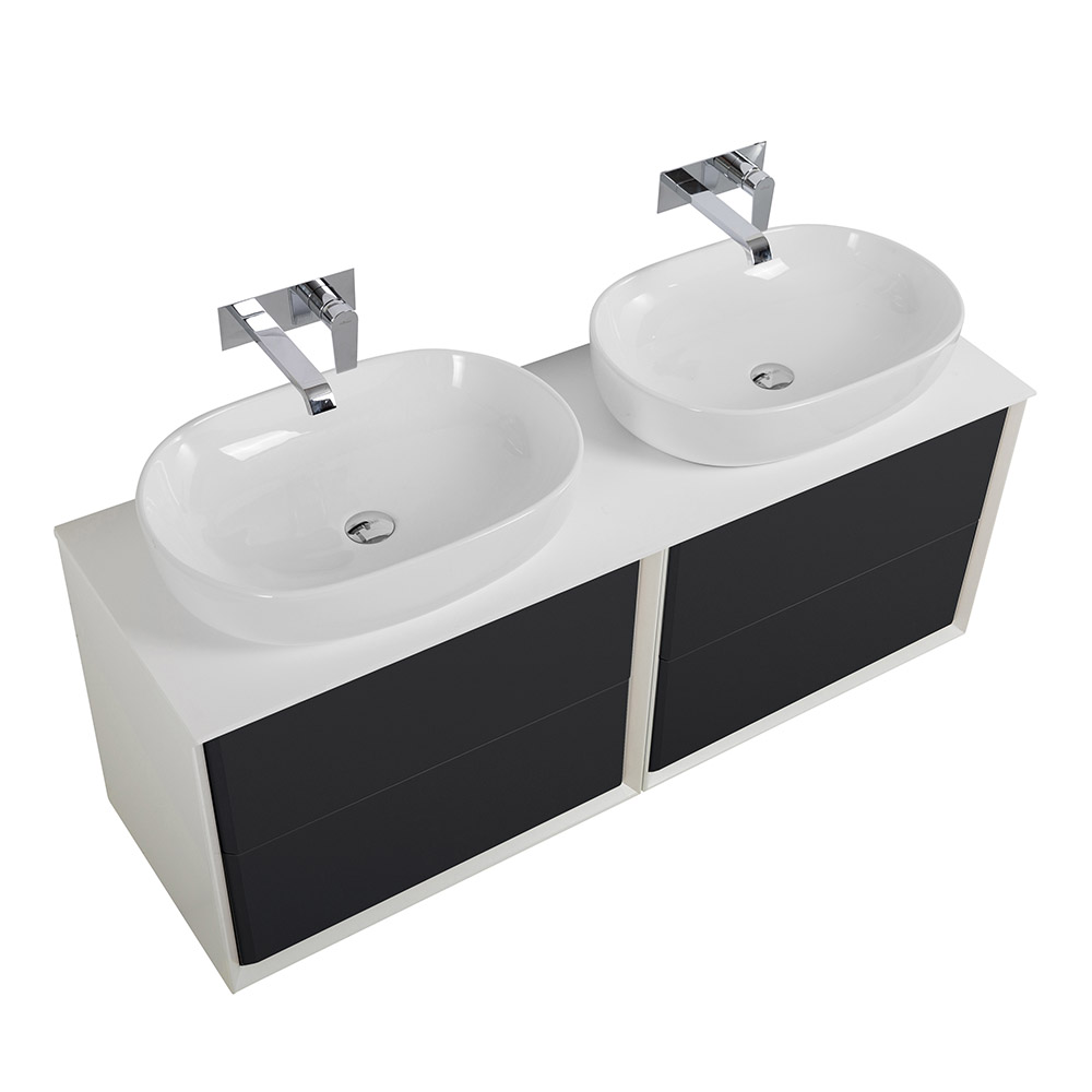 Приобрести cezares тумба со столешницей подвесная bellagio 140 см grafite, графит 54716