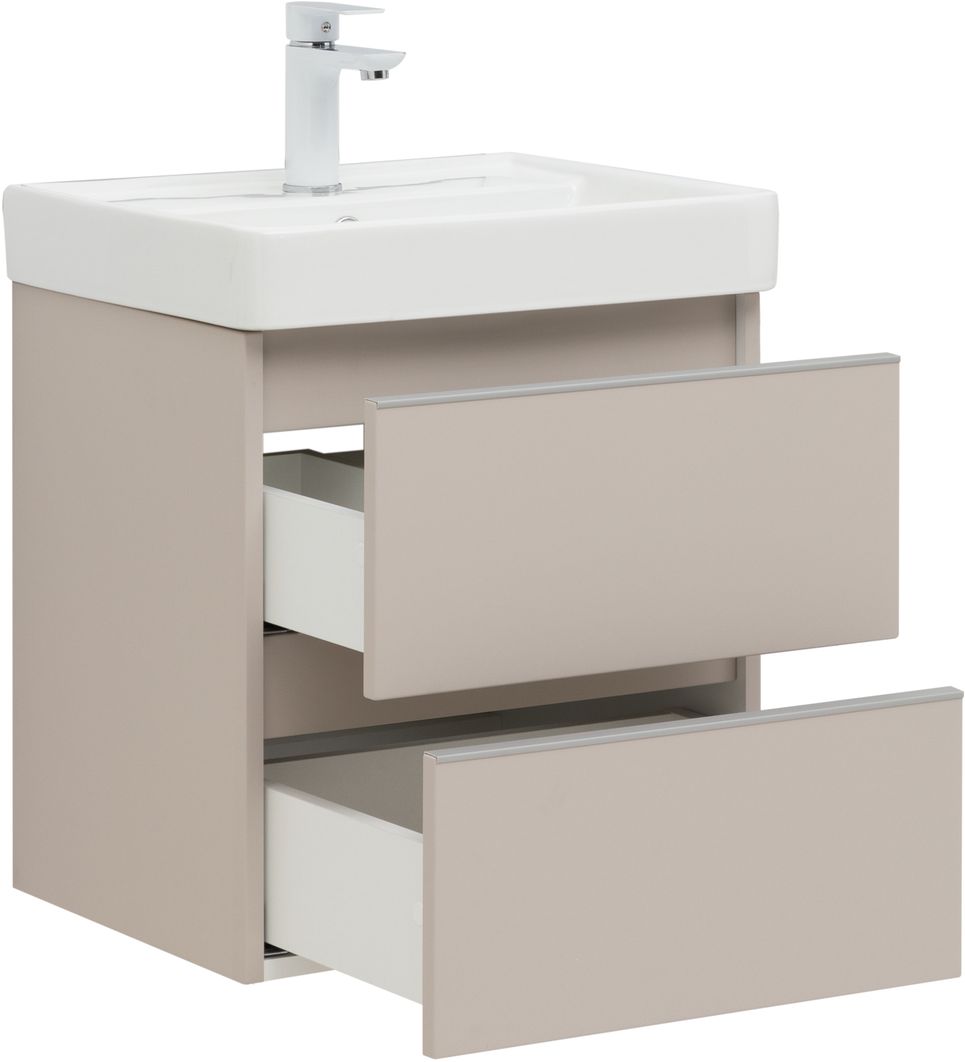 Приобрести aquanet тумба с раковиной вега 50 см, бежевый
