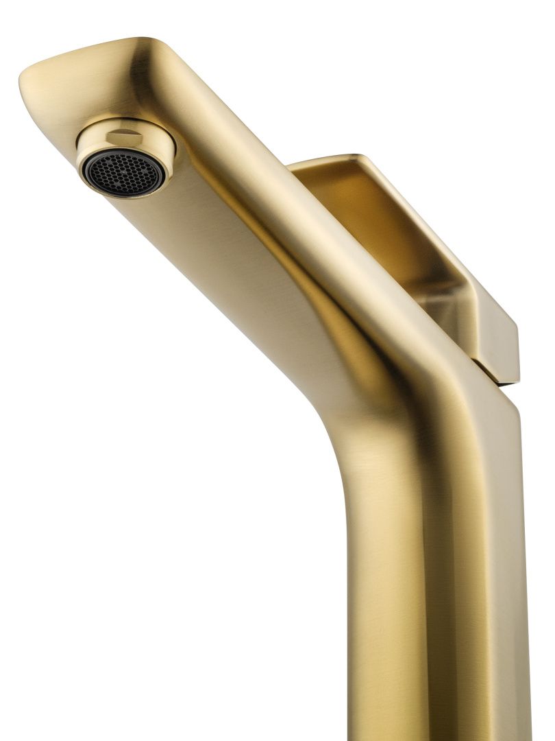 Приобрести смеситель для раковины высокий wonzon & woghand edge, брашированное золото (ww-88239003-bg)