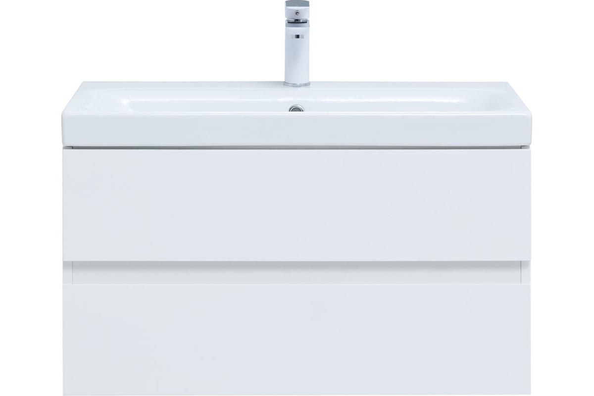 Приобрести aquanet тумба с раковиной беркли 80 см, белая глянец (2 ящика)