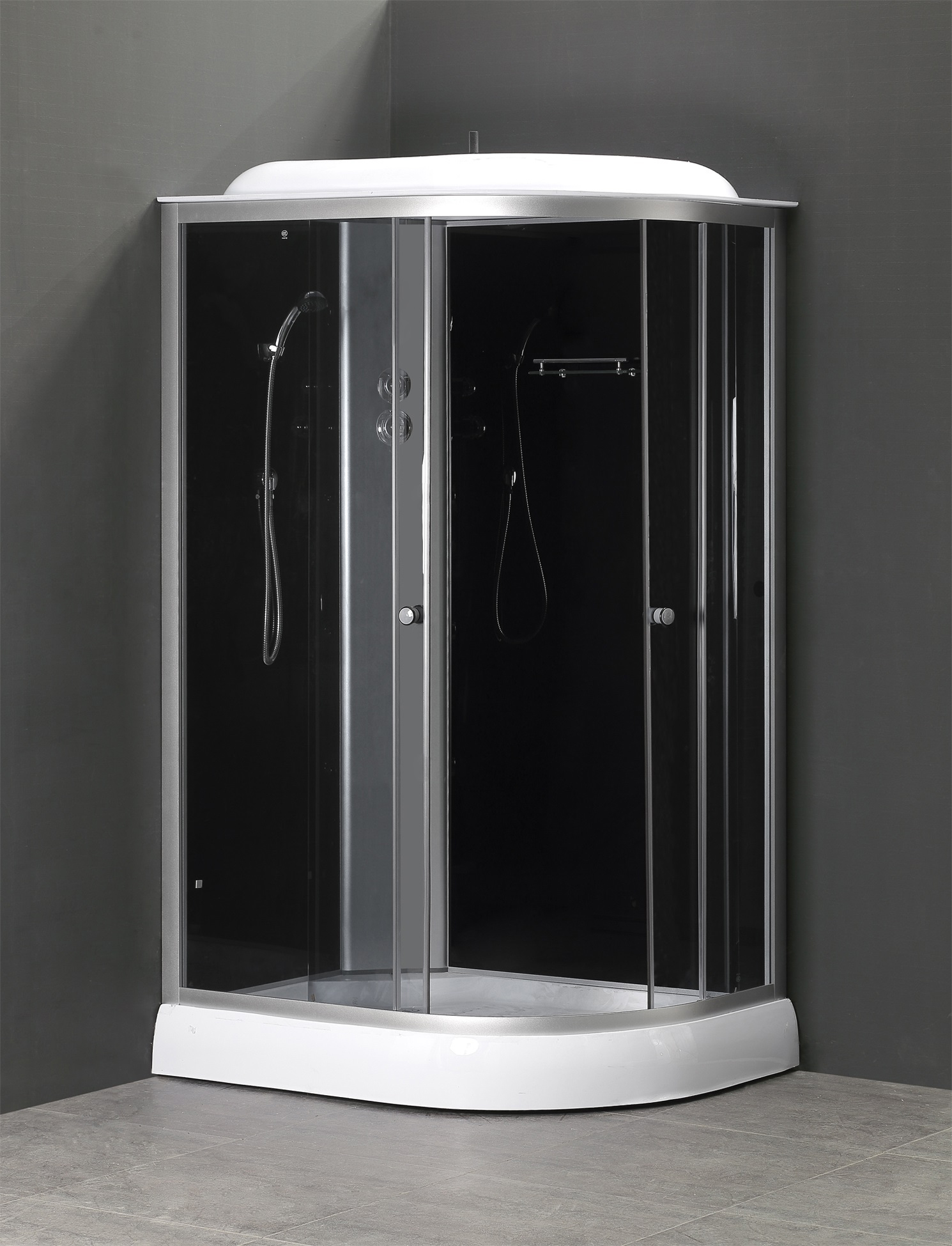 Приобрести loranto душевая кабина 120х80х215 с низким поддоном 13 см, черное закаленное стекло 4 мм, профиль хром (cs-66121l g 120)