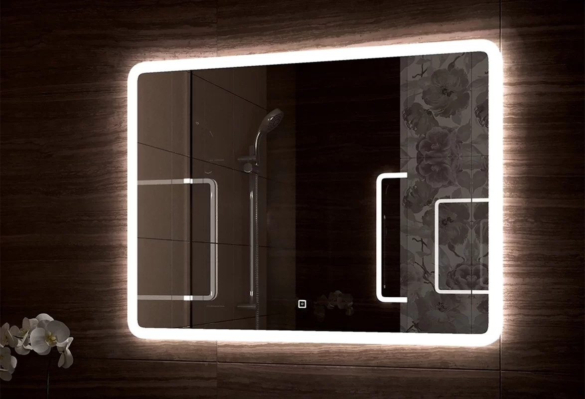 Приобрести continent зеркало с подсветкой demure 70х50 см, белое