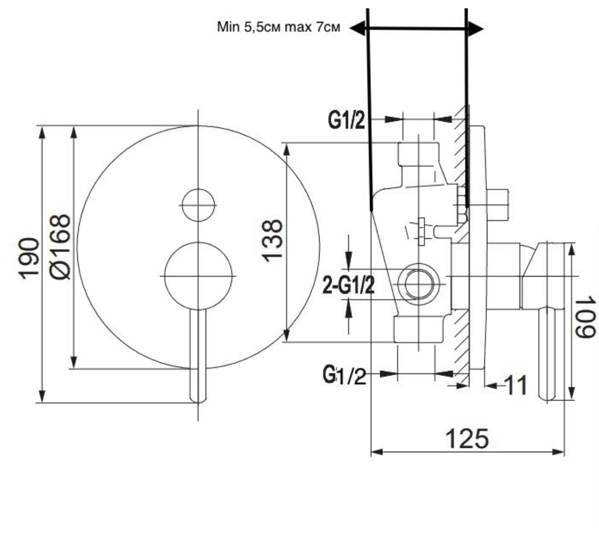 Приобрести grocenberg встраиваемая душевая система, cubito черная\хром h5077bc