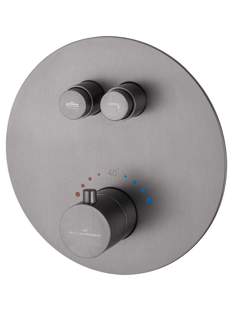 Приобрести душевая система с термостатом встраиваемая wonzon & woghand stick, темный графит (ww-88929010-bgm)