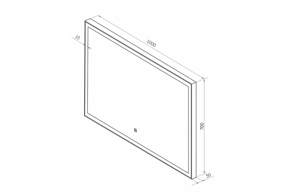 Приобрести continent зеркало с подсветкой sting black 100х70 см, черное