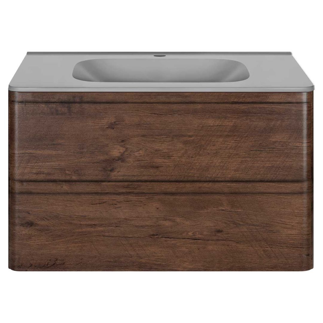 Приобрести vincea тумба подвесная vico 80 см, темное дерево с серой матовой раковиной vmc-2v800rw;vcb-2vp800g