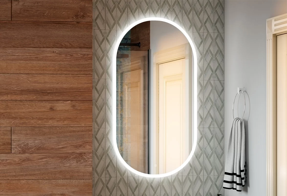 Приобрести continent зеркало с подсветкой delight 55х100 см, белое