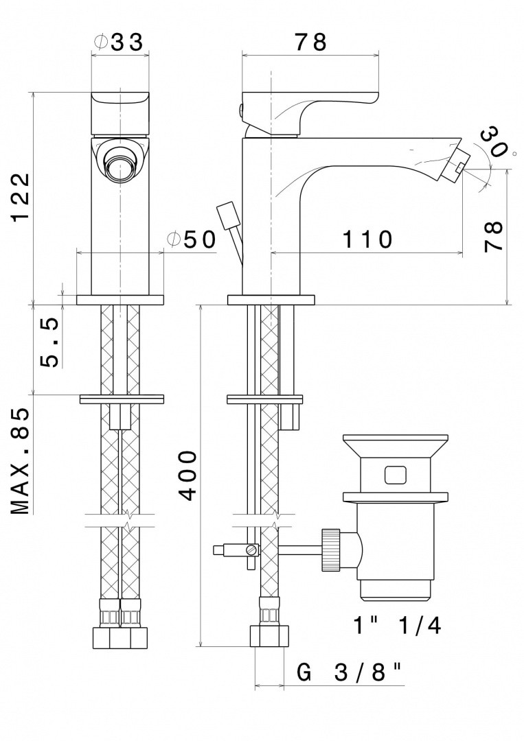 Приобрести kerama marazzi смеситель для биде ole, атласный титан 69425km.m0.070