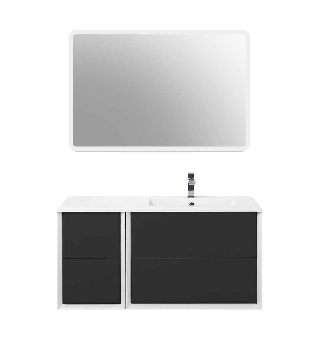 Приобрести cezares тумба подвесная с раковиной bellagio 106 см grafite, правосторонняя, графит 54715