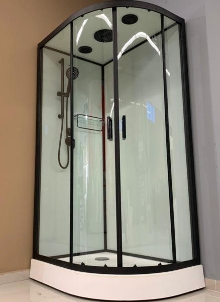 Приобрести frank душевая кабина f412/1l black средний поддон, левосторонняя