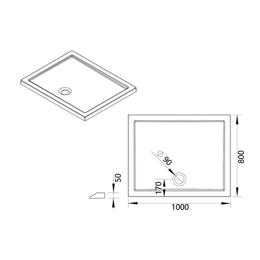 Приобрести vincea душевой поддон 80х100 см, прямоугольный, белый vst-5ar-8010