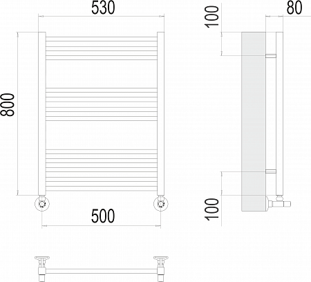 Приобрести terminus полотенцесушитель сицилия п12 50х80 см, водяной, хром