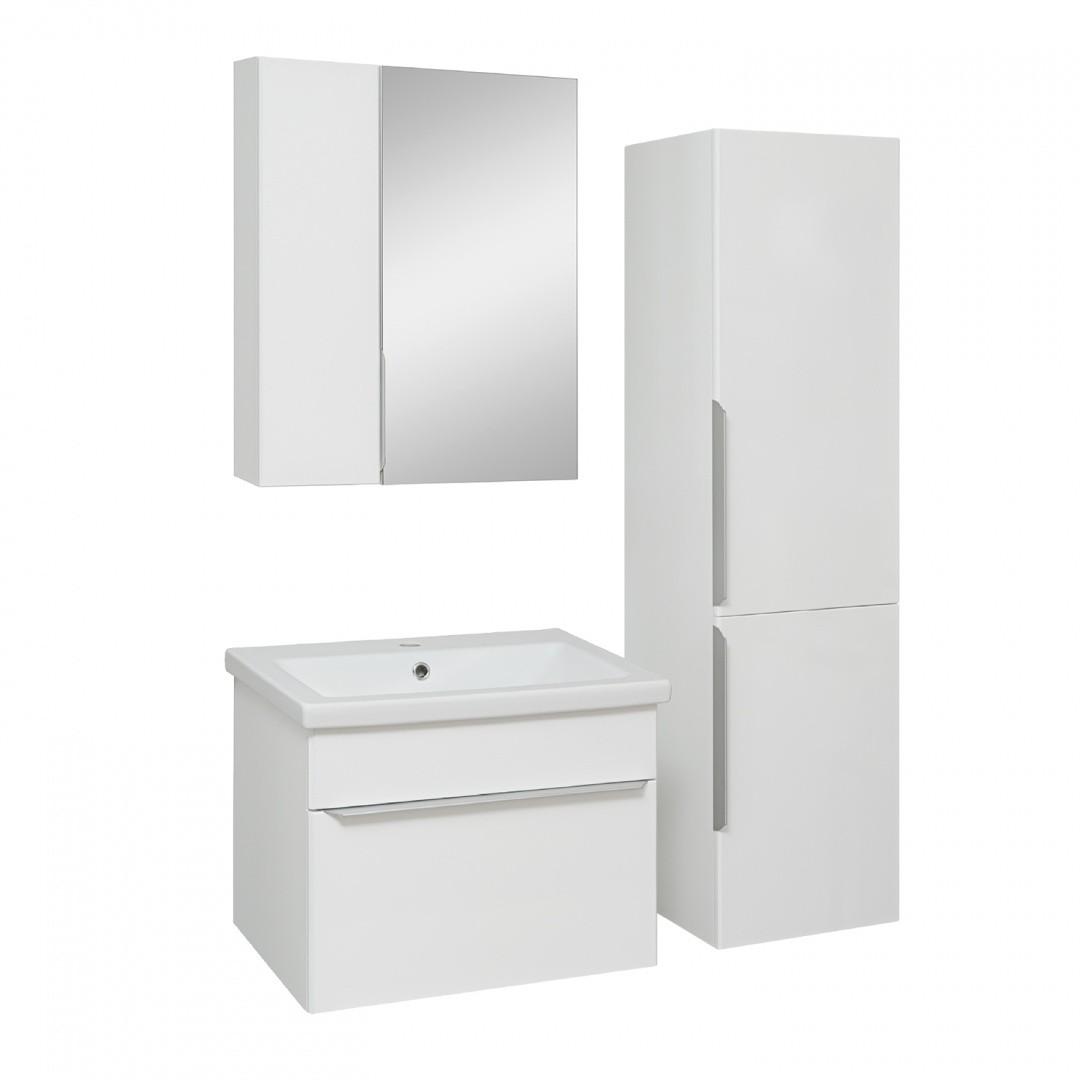 Приобрести aqua de marco тумба подвесная с раковиной axioma 60см, один ящик, белый 2060wgaxi/h; s-um-com60/1-w