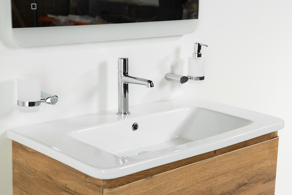 Приобрести belbagno тумба с раковиной albano-cer 80 см, подвесная rovere rustico, белая раковина