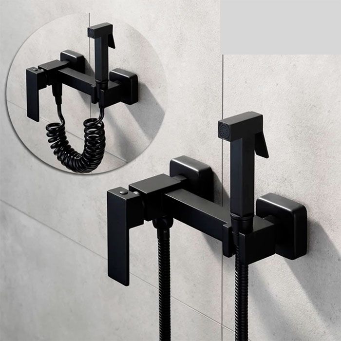 Приобрести grocenberg смеситель с гигиеническим душем, черный матовый gb101nbl