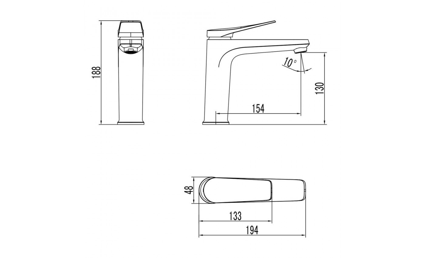Приобрести lemark смеситель для раковины bronx, графит lm3737gm