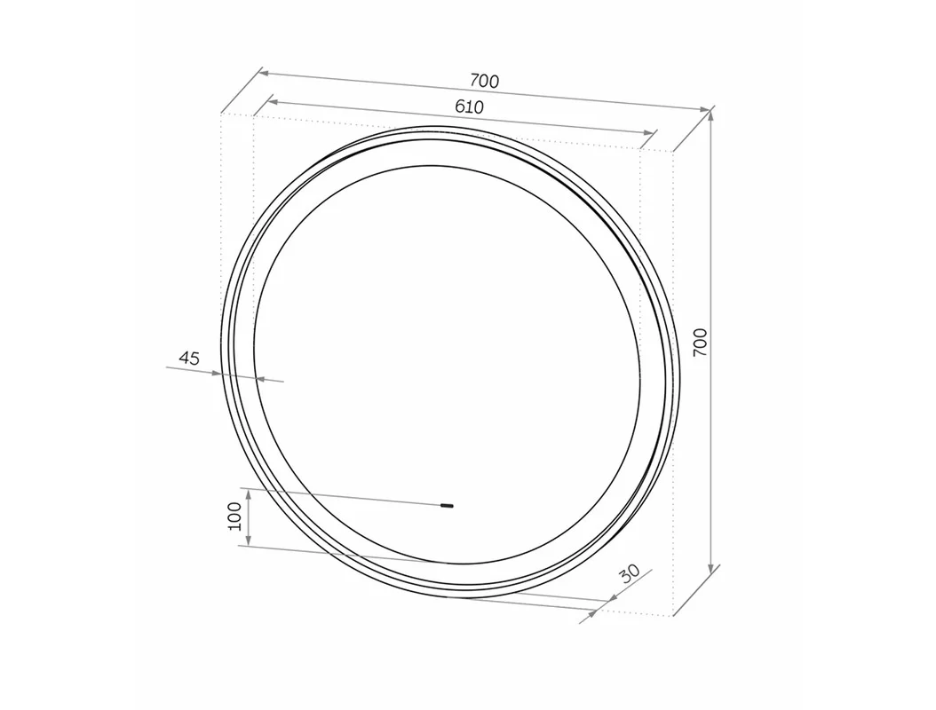 Приобрести continent зеркало с подсветкой planet black 70х70 см, черное